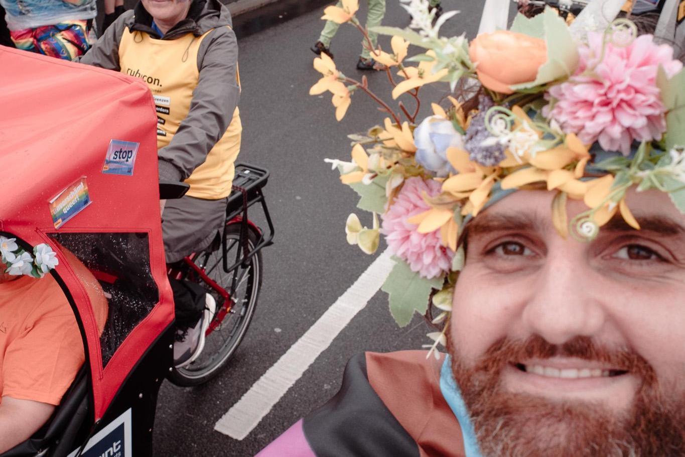 Philipp ehrenamtliche Rikscha Pilot bei Kölsch Hätz